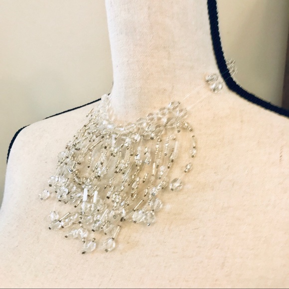 BoHo Handmade Adjustable Beaded Necklace - Clear - Picture 5 of 8